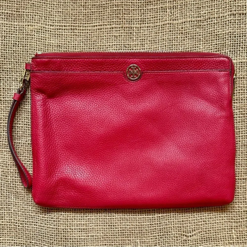 Tory Burch Vibrant Red Wristlet Clutch